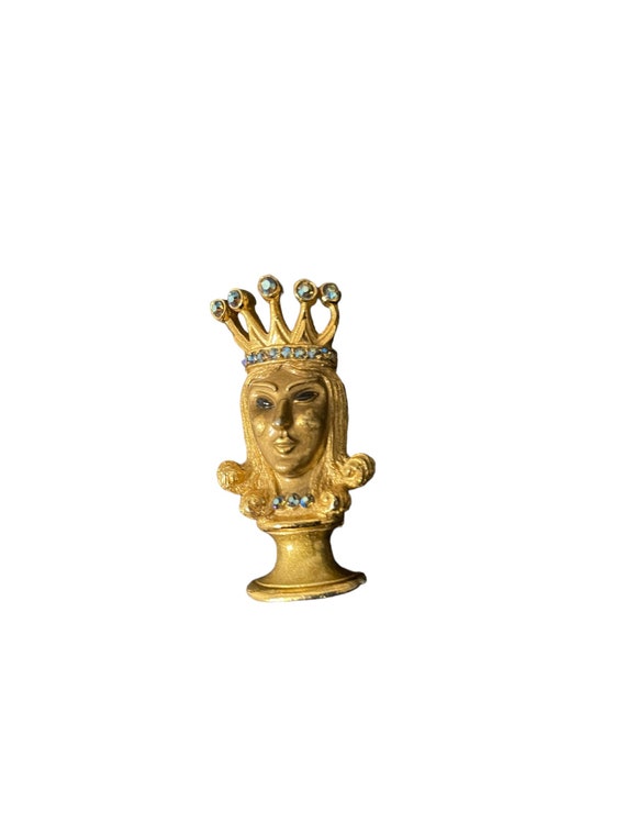 Vintage Crown Trifari Shoulder Brooch Pin Chess p… - image 7
