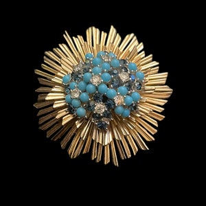 Vintage Marcel Boucher Crystal Starbust Pin Brooch