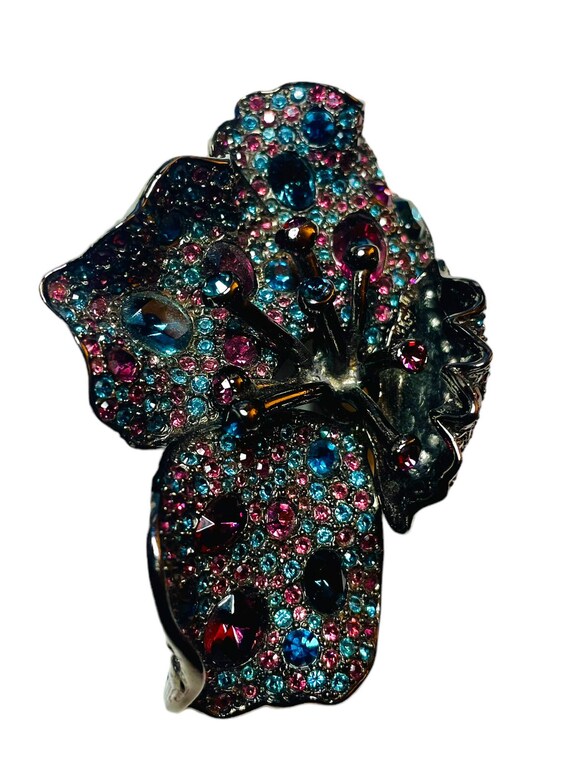 KJL Kenneth Jay Lane Amethyst Crystal Flower Broo… - image 4