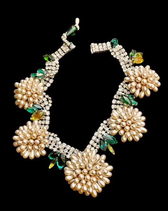 Rare Vintage Robert Sorrell Pearl Flower Necklace - image 1