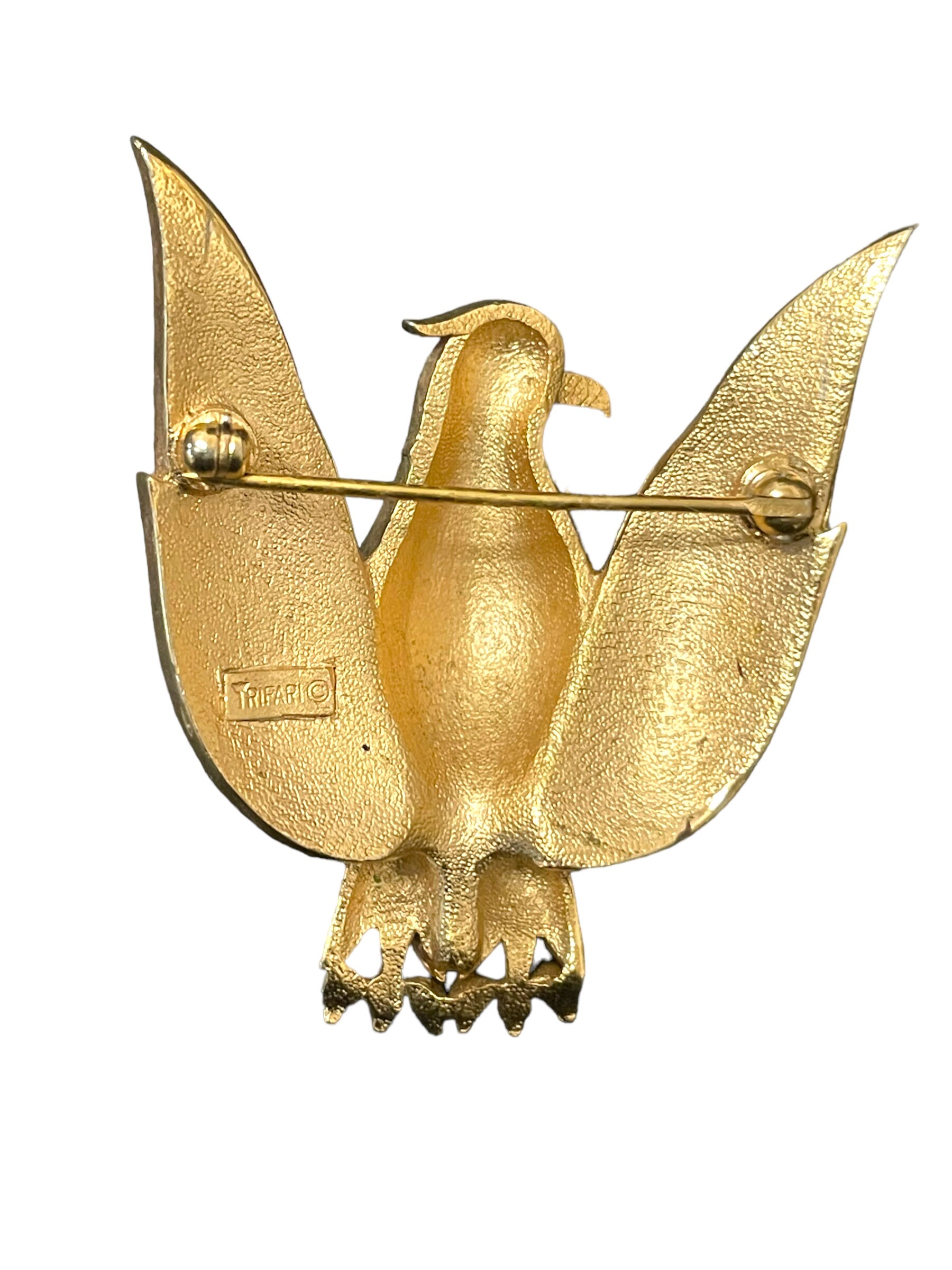 Vintage Eagle Brooch Pin - Alloy Animal Design, Trendy Unisex Jewelry, 6.5x5cm, Rhodium Plated - View #7