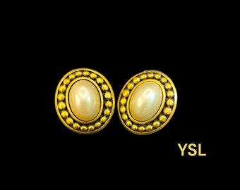 Yves Saint Laurent Pearl Cabochon earrings
