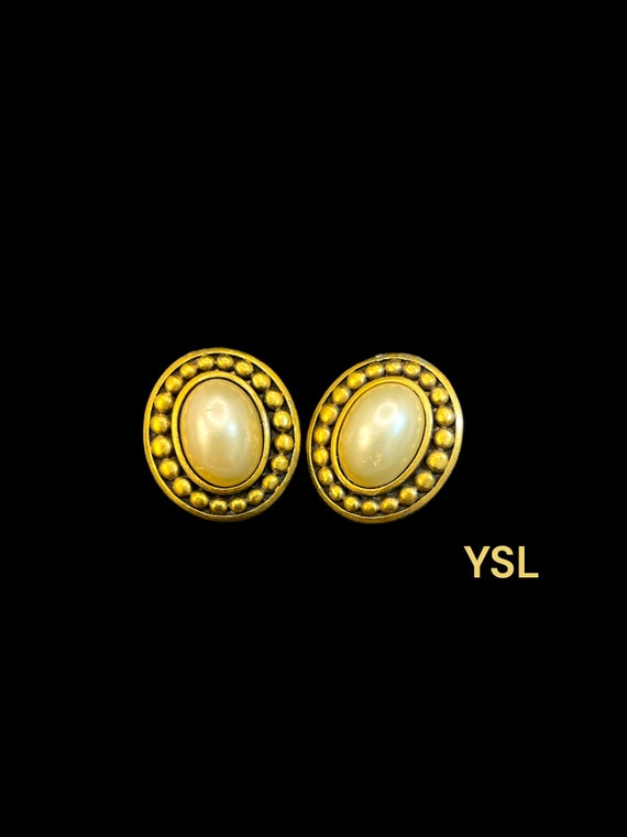 Yves Saint Laurent Pearl Cabochon earrings