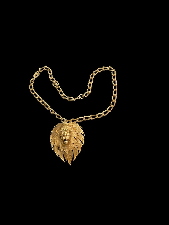 Trifari Lion Pendant Watch Necklace