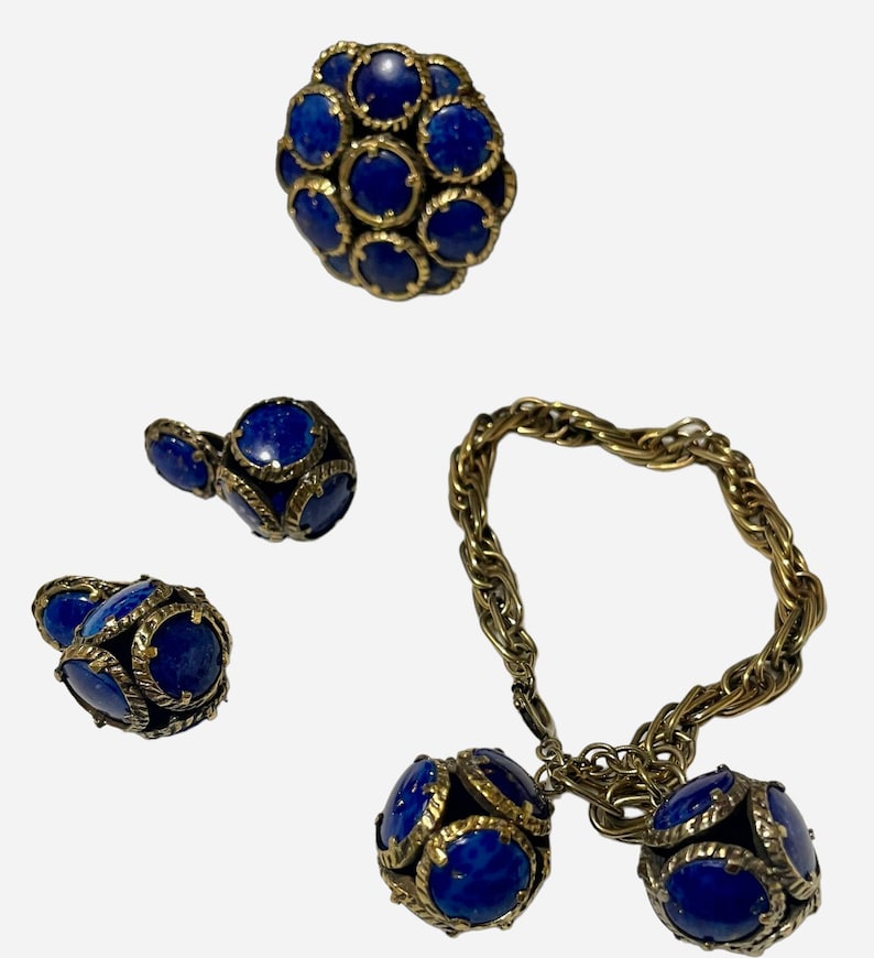 Vintage Rare Trifari Blue Renaissance Poured Glass Pin Brooch - Etsy