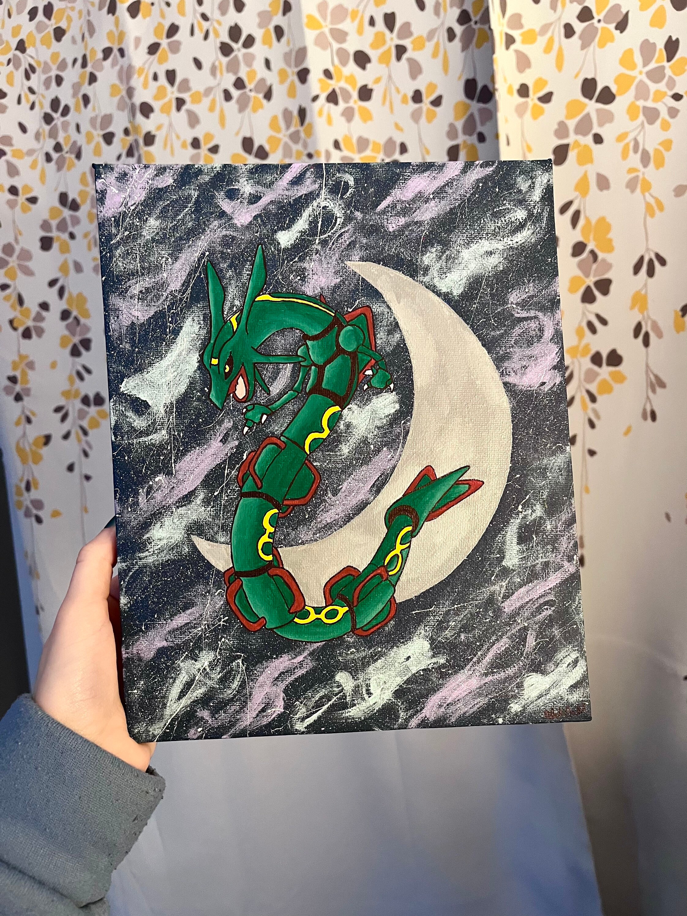 WERTQ Shiny Rayquaza Canvas Art Poster and Wall Art Picture Print