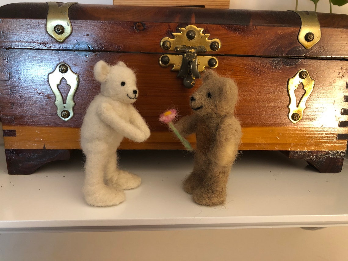 Teddy Bears Miniature Needle Felted Bears Etsy