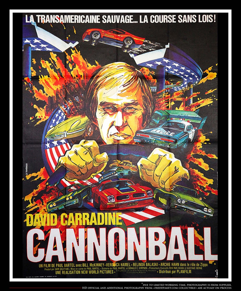 CANNONBALL Original Poster 1976 Davd Carradine 4x6 Ft French - Etsy