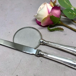 Antieke sterlingzilveren briefopener en vergrootglasset, gemerkt Sheffield 1923. Ideaal cadeau en bureauaccessoire