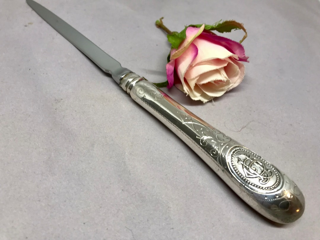 Antique, Sterling Silver Letter Opener Hallmarked German 800. Ideal