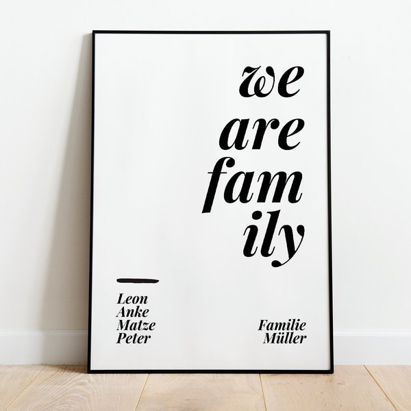Personalisiertes Familienposter "We are Family"