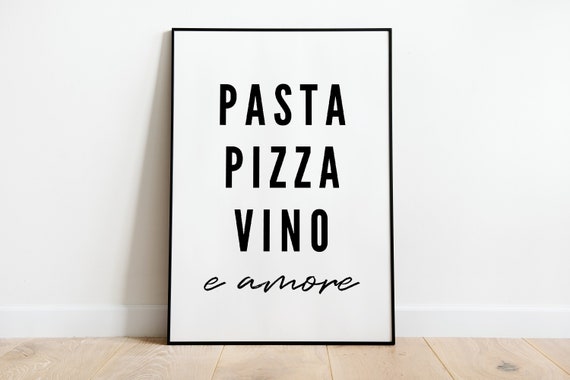 Planeet schouder nep Posters Pasta Pizza Vino E Amore - Etsy Australia