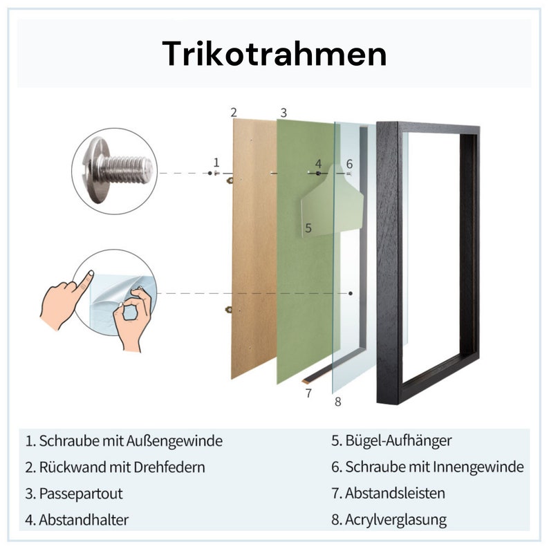 Trikotrahmen aus Echtholz in verschiedenen Größen und Farben Bild 10