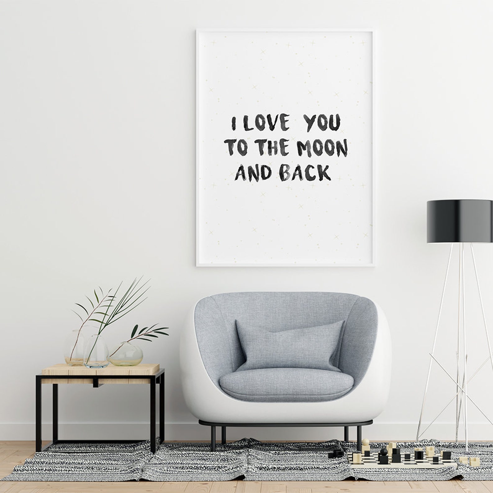 Sprüche Poster: I love you to the moon and back | Etsy