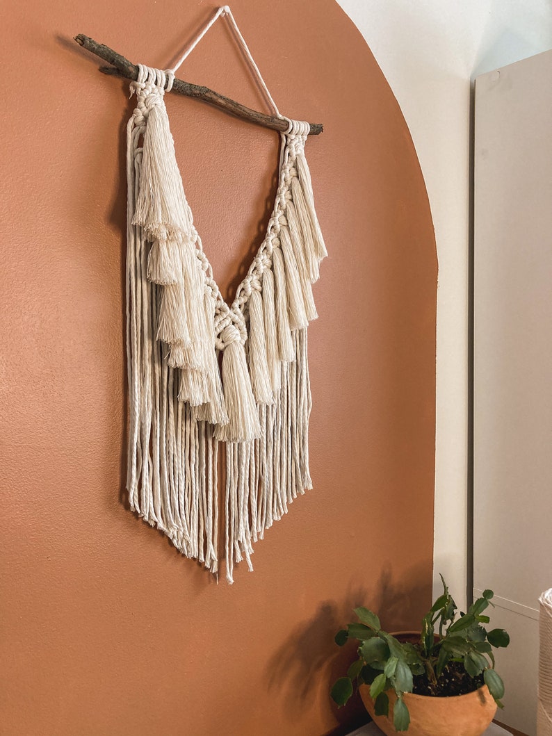 Macrame wall hanging with tassels