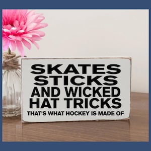 Wood Sign, Hockey Sign, Hockey Family Decor, Tiered Tray, Hockey Lover Gift, Live Love Hockey Sign, Hockey Bedroom Decor, Sports Themed Gift
