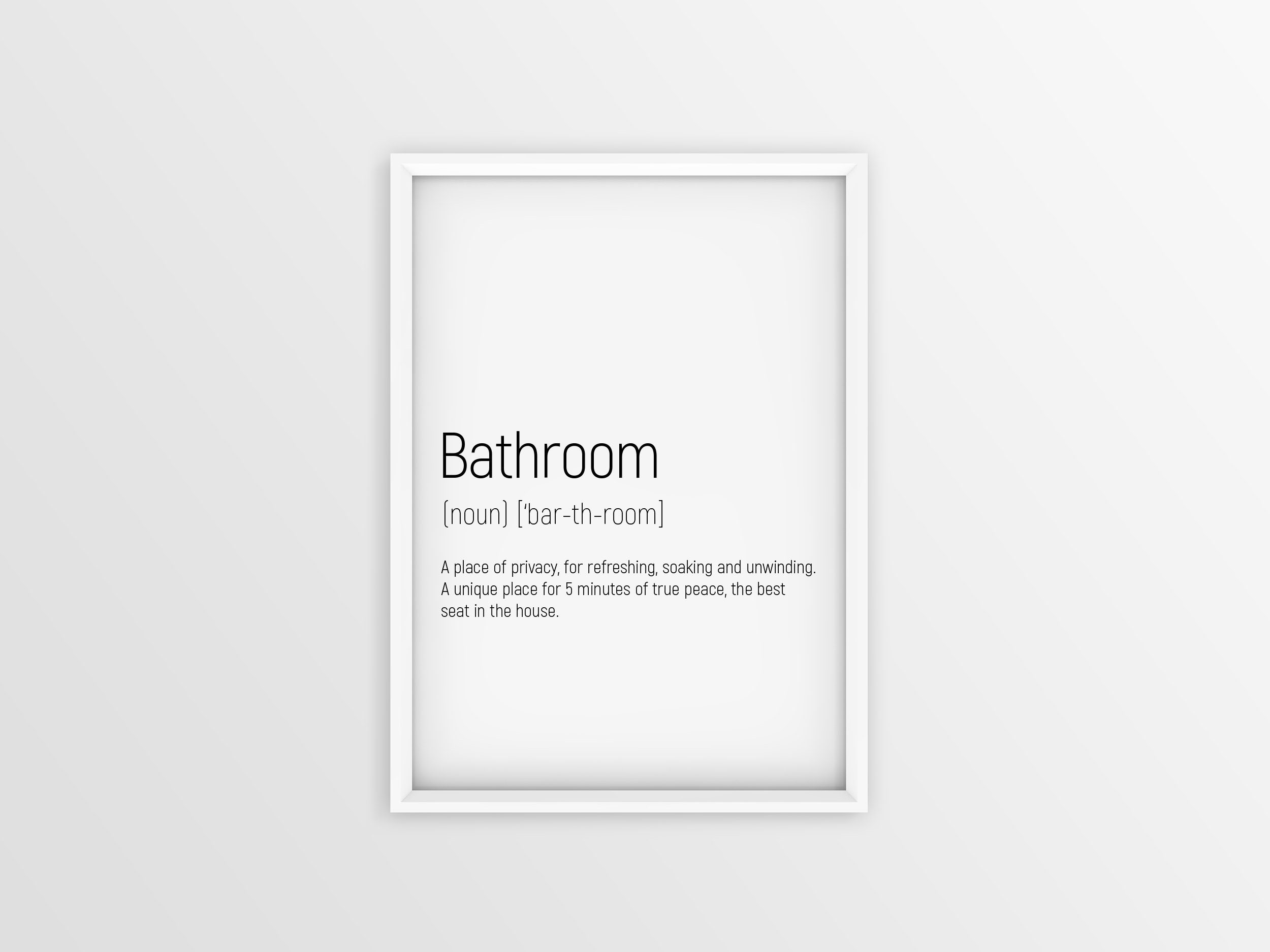 Bathroom Noun Sign Meaning Quote Poster Print Black & White Etsy