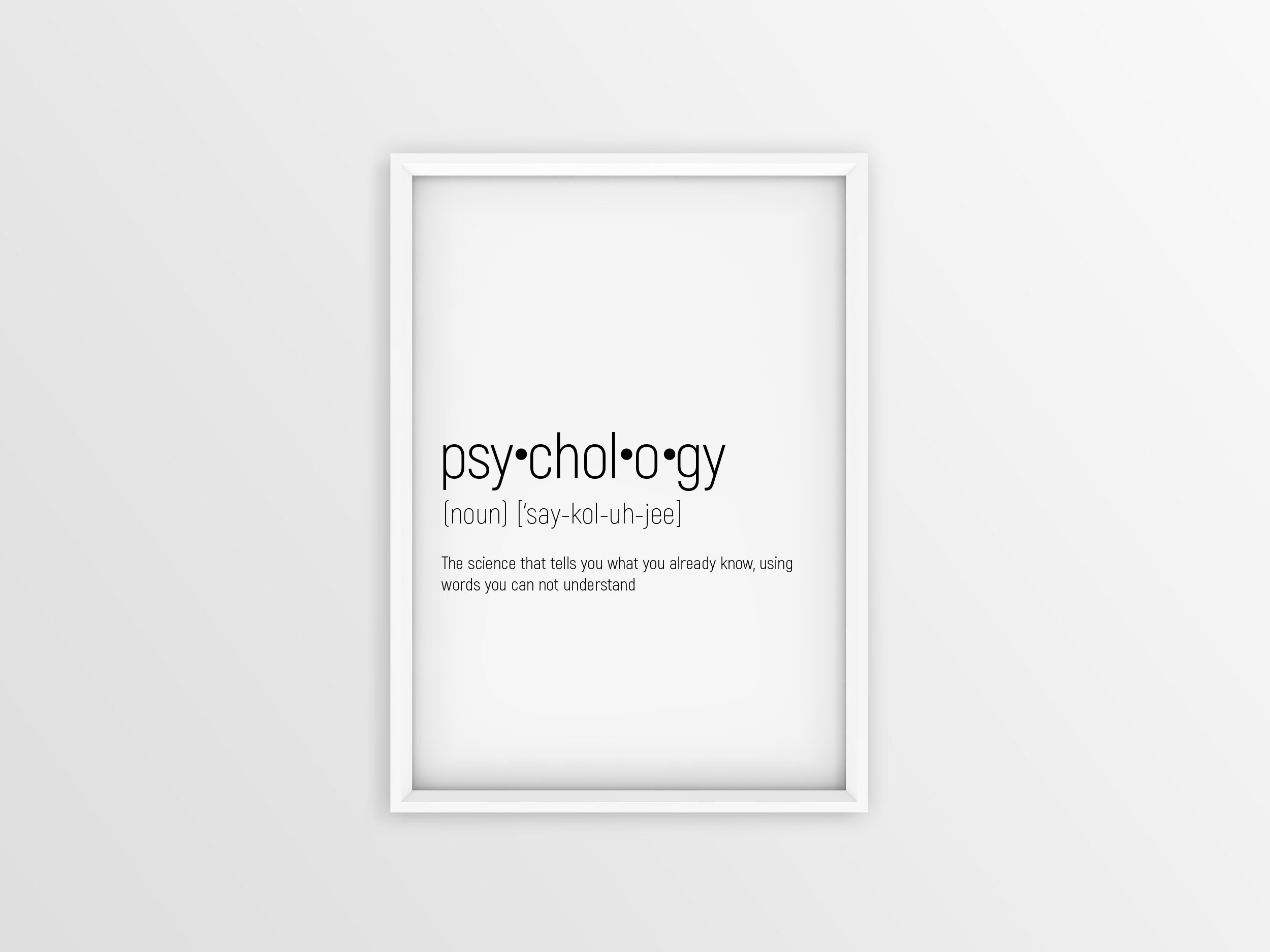 Psychology Noun Sign Psychologist Wall Art Meaning Quote Etsy UK
