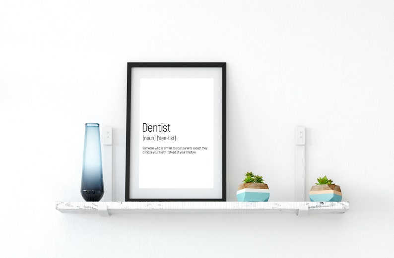 Dentist Noun Sign Dentist Wall Art Meaning Quote Poster Etsy