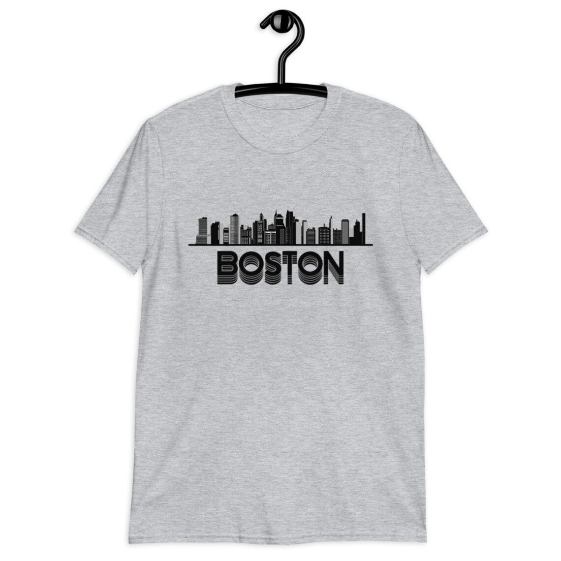 Boston Tshirt / Boston City Skyline Graphic Tee / Boston MA Etsy