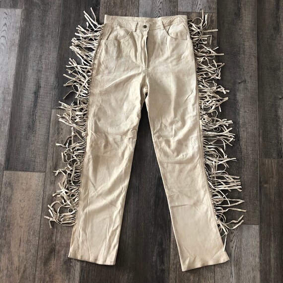 Vintage 80s small fringe leather pants