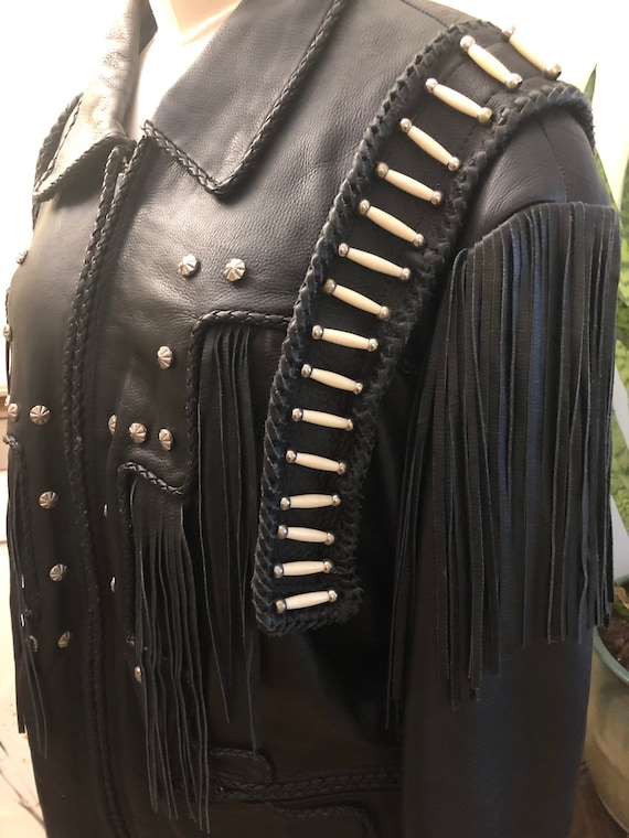 Vintage leather moto jacket
