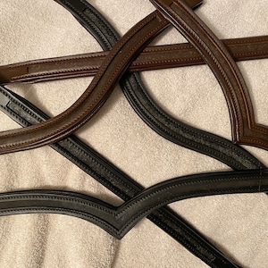 Empty Channel Leather Padded Browband - 8mm channel
