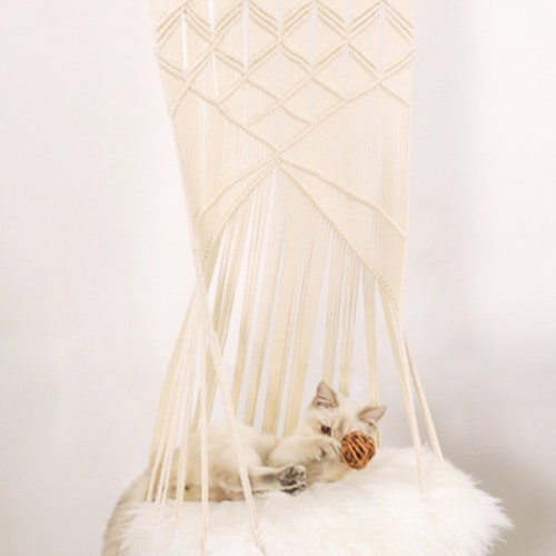 Bamboo Cat Tree Tower Wall Mounted Scratching Post Climbing Etsy