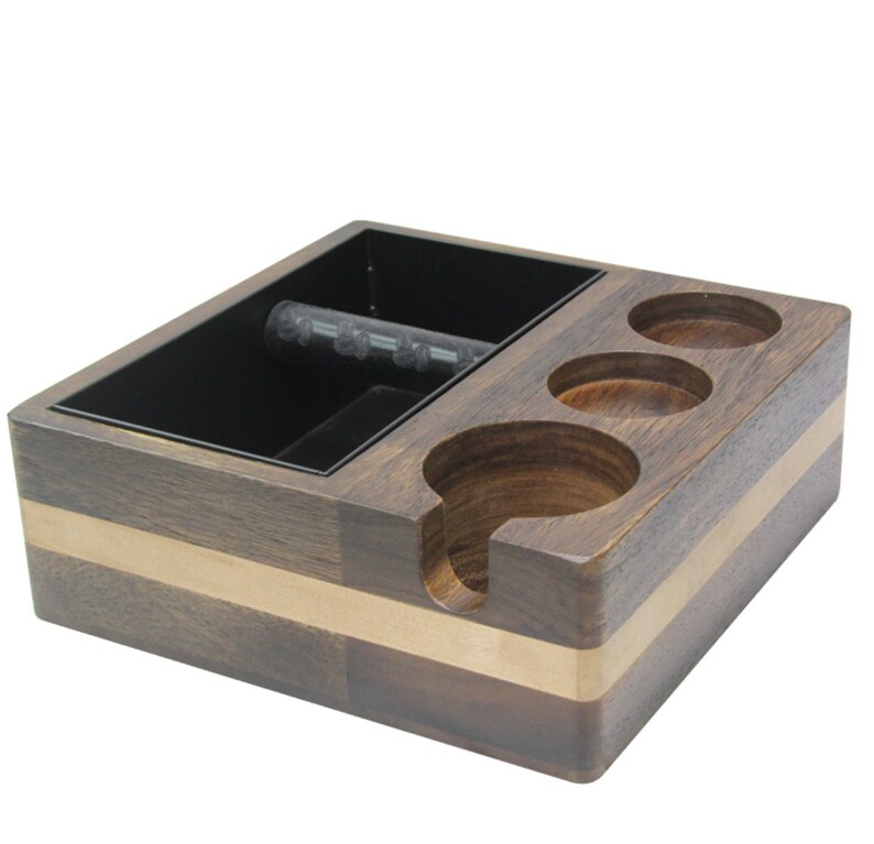VANILLA BEAN Wooden Espresso Knock Box Tamp Station Tamp Box Etsy