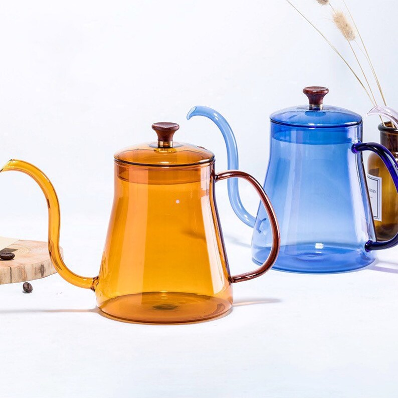 VANILLA BEAN Pour Over Kettle 5 COLORS Glass Kettle Orange Etsy