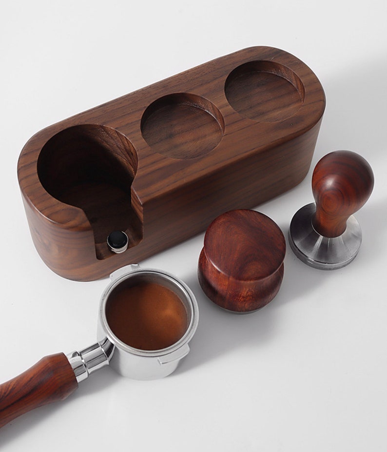 VANILLA BEAN Walnut Espresso Coffee Tamp Station 51mm 54mm Etsy