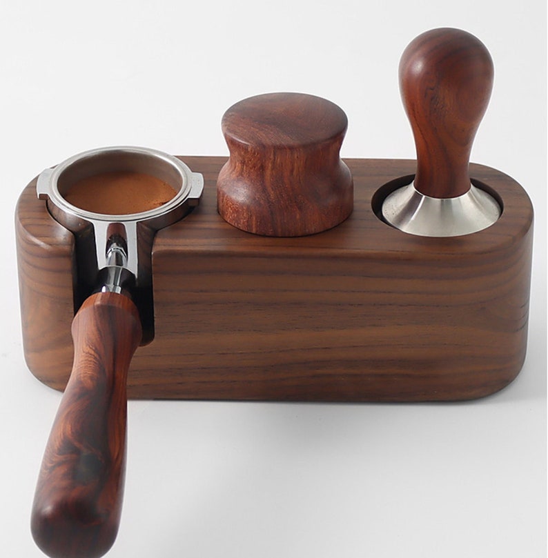 VANILLA BEAN Walnut Espresso Coffee Tamp Station 51mm 54mm Etsy