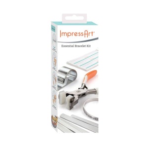Essential Bracelet Bending Kit includes 8 bracelet blanks, tools and stamping aids. For Hand Stamping, By ImpressArt