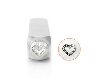 Heart Rope Design Stamp, 6mm For Hand Stamping, By ImpressArt
