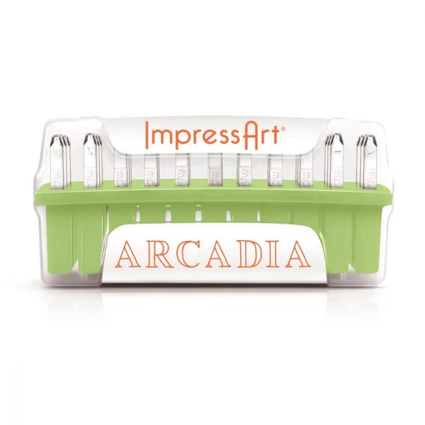 Arcadia Font Uppercase, Lowercase, Number Metal Stamps, For Hand Stamping, 3mm ImpressArt