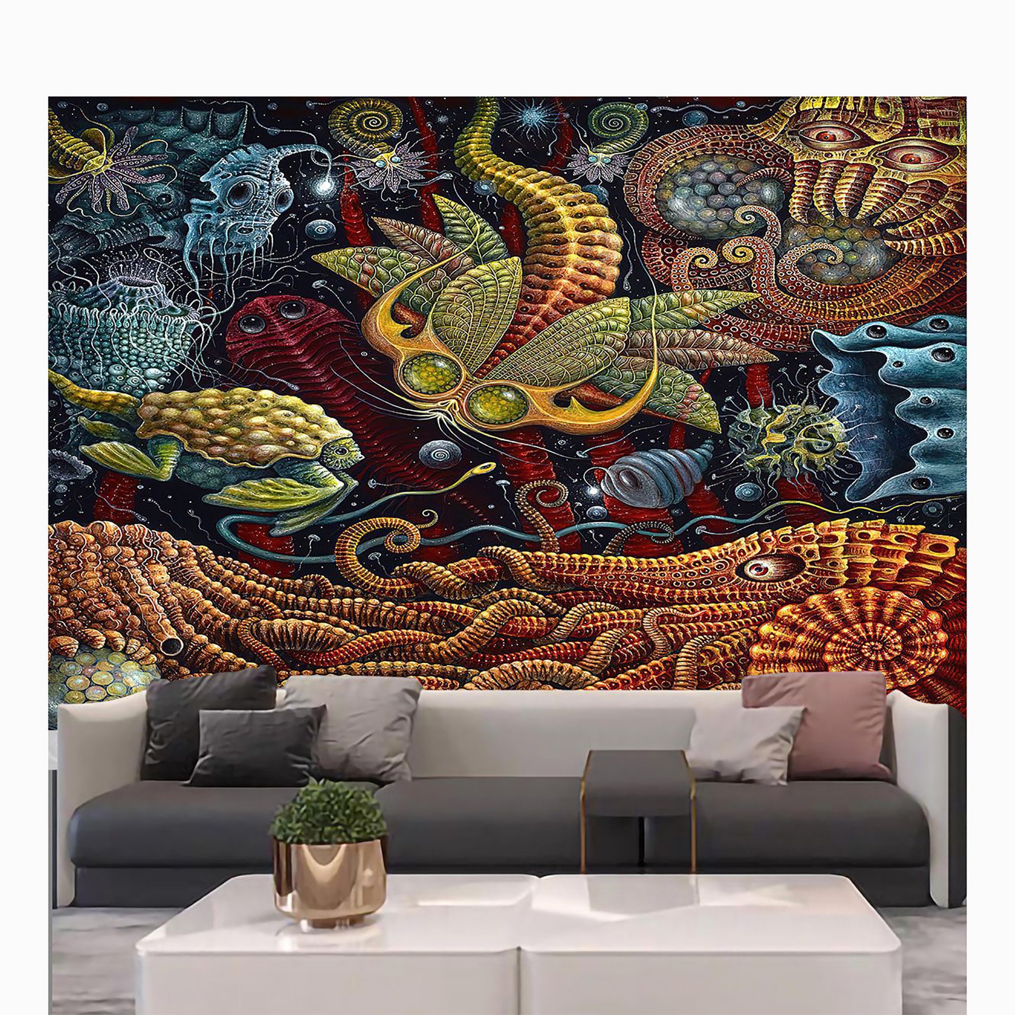 Colorido tapiz de lagarto bosque de animales salvajes tapiz Etsy