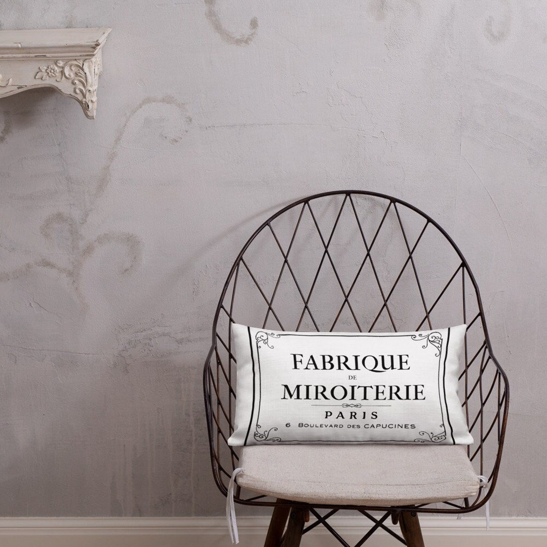 Vintage French Label Decorative Pillow French Farmhouse Throw Etsy