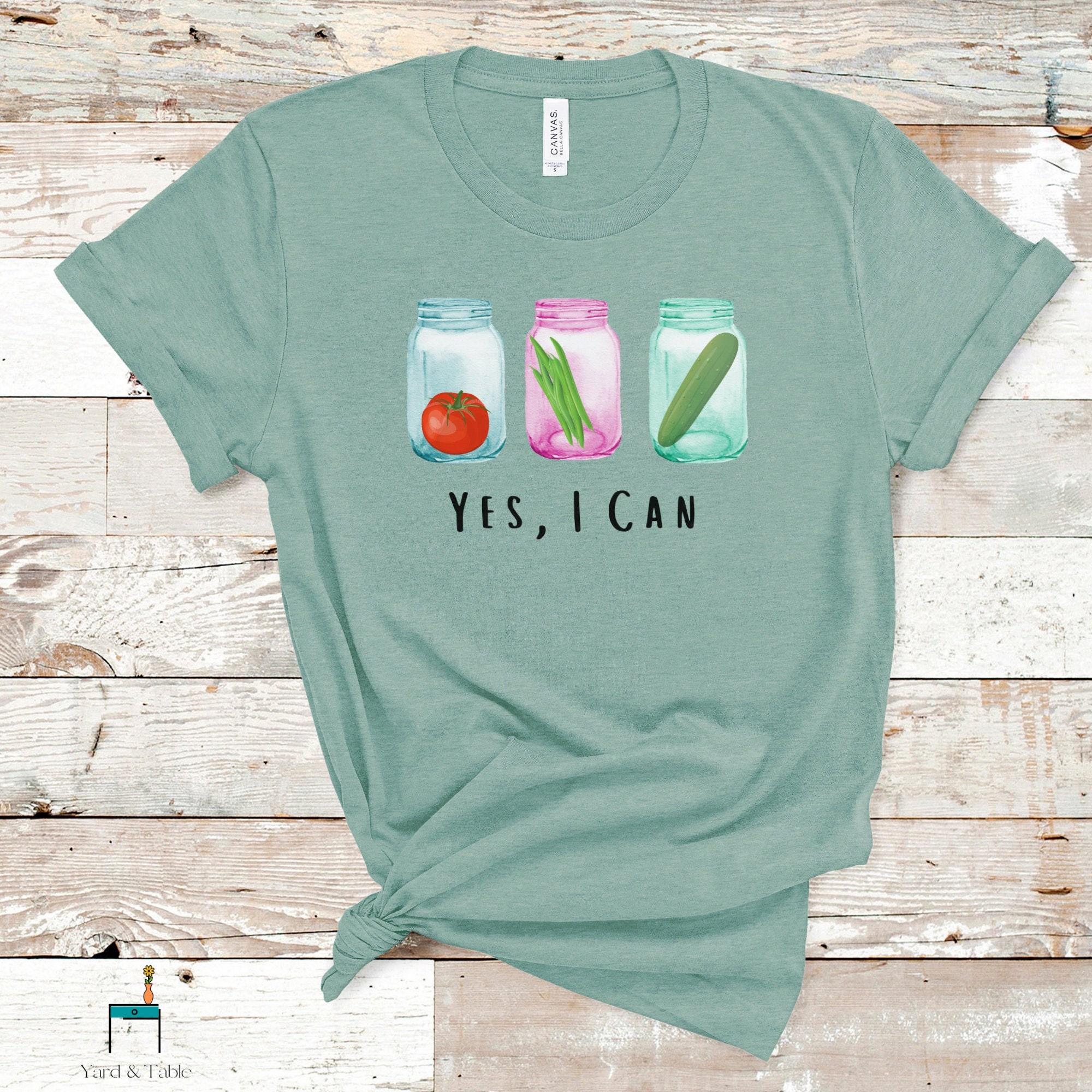 Yes I Can Mason Jar Tshirt Shirt for Gardeners Canning Etsy Singapore