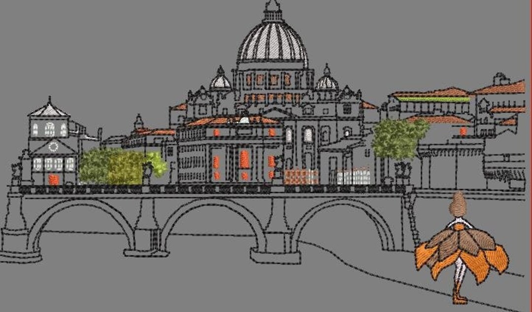 Rome Embroidery Machine Design, Embroidery Design Download - Etsy