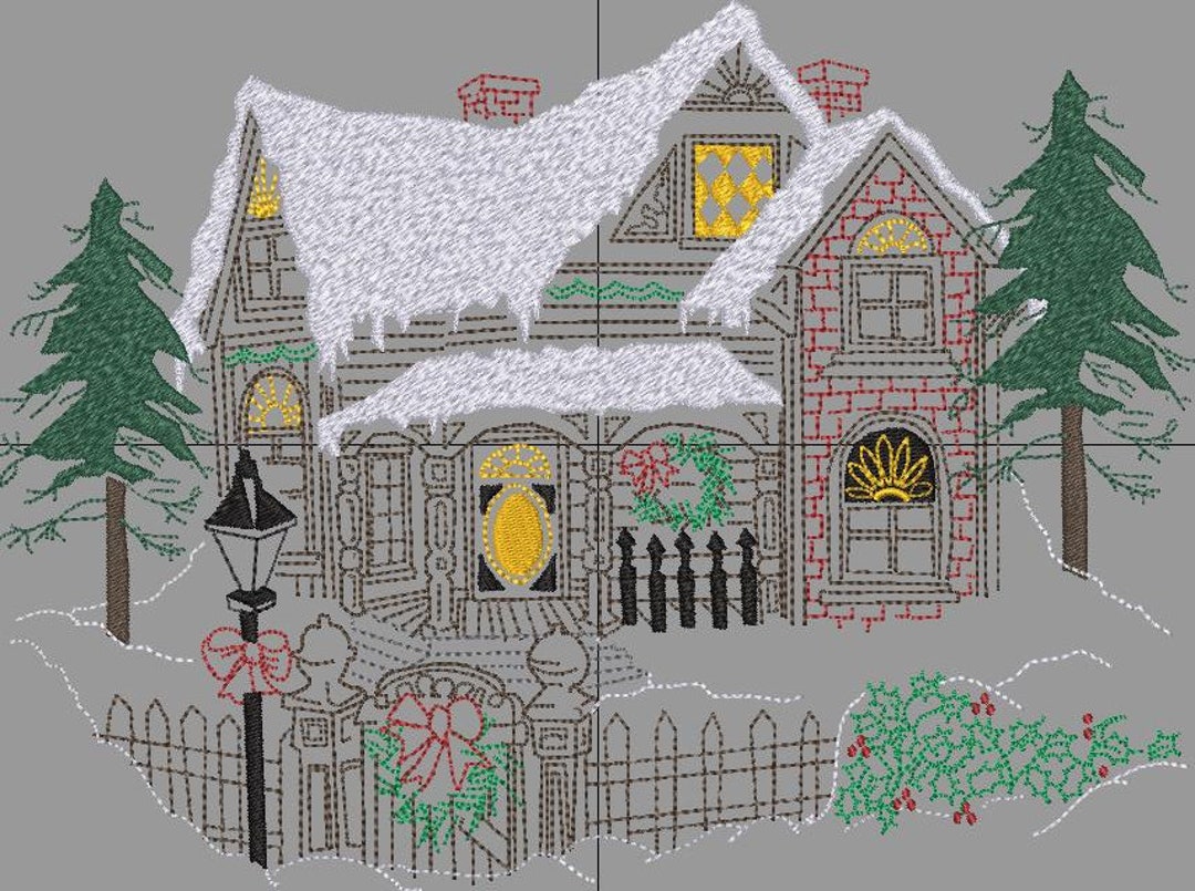 Machine Embroidery Design House Under the Snow Dacha (village 2) - Etsy