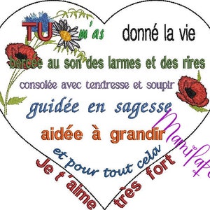 mother's day machine embroidery design