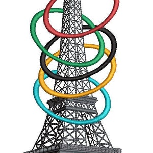 conception broderie machine tour Eiffel anneaux