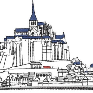 Embroidery Mont Saint Michel design embroidery machine, design embroidery download