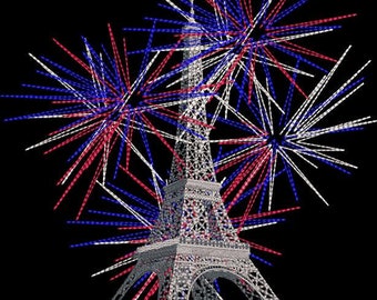 Eiffelturm blau weiß rot