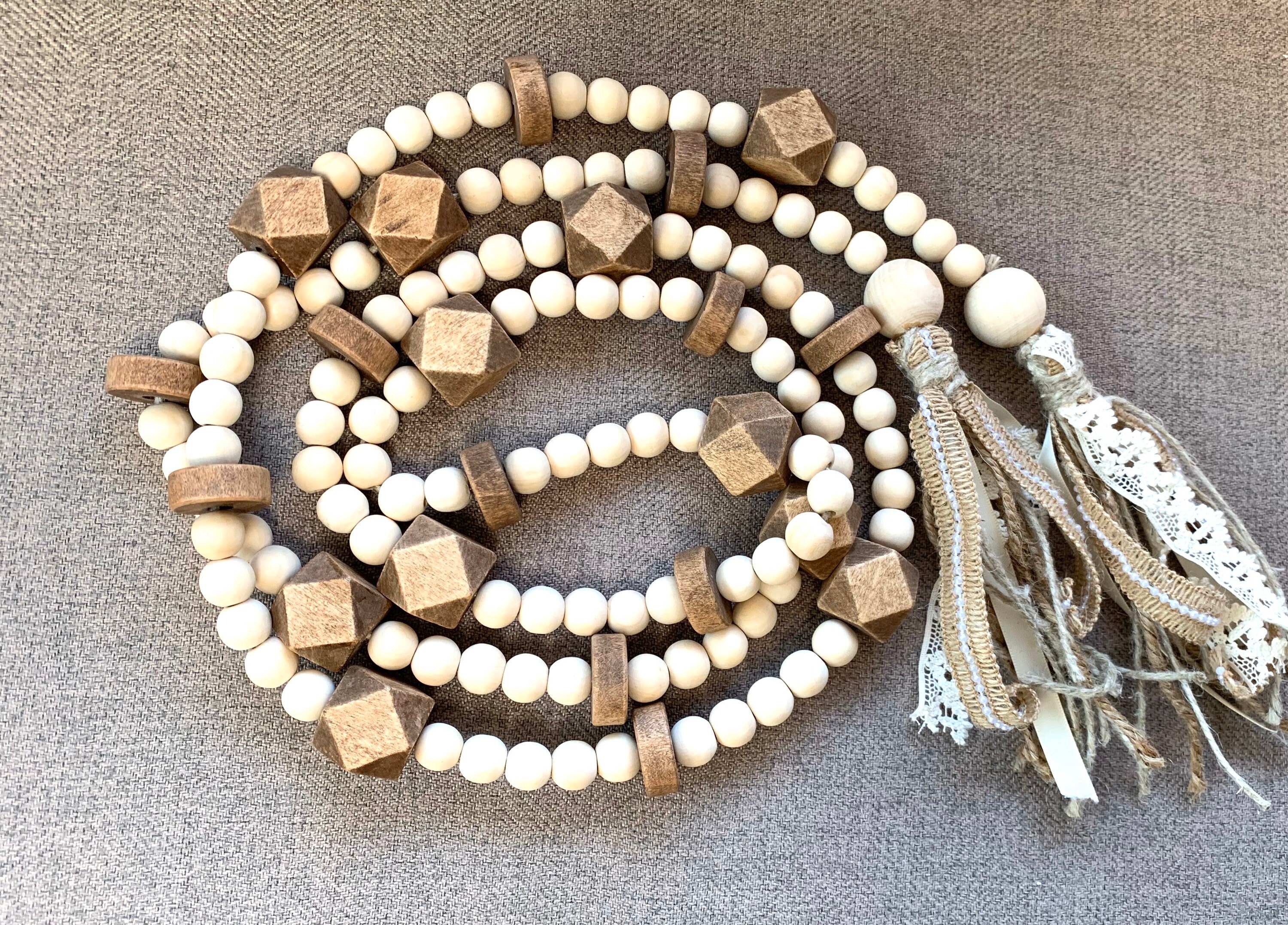 Guirnalda de cuentas de madera Graduación neutral marrón | Etsy