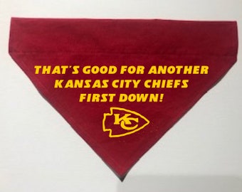 Kansas City Chiefs Dog Bandana, Kansas City First Down, Andy Reid, Patrick Mahomes, Kansas City Dog, The Chiefs, Kansas City MO, KC