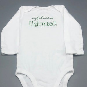 My future is Unlimited Baby Bodysuit, Wicked baby, Wicked Musical, For Good, Elphaba Glinda, Wicked Chicago, Defying Gravity, Wicked Witch