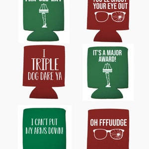 Christmas Story Can Cooler, Christmas Story movie, stocking stuffer, christmas story, Youll shoot your eye out, fragile, leg lamp, Ralphie