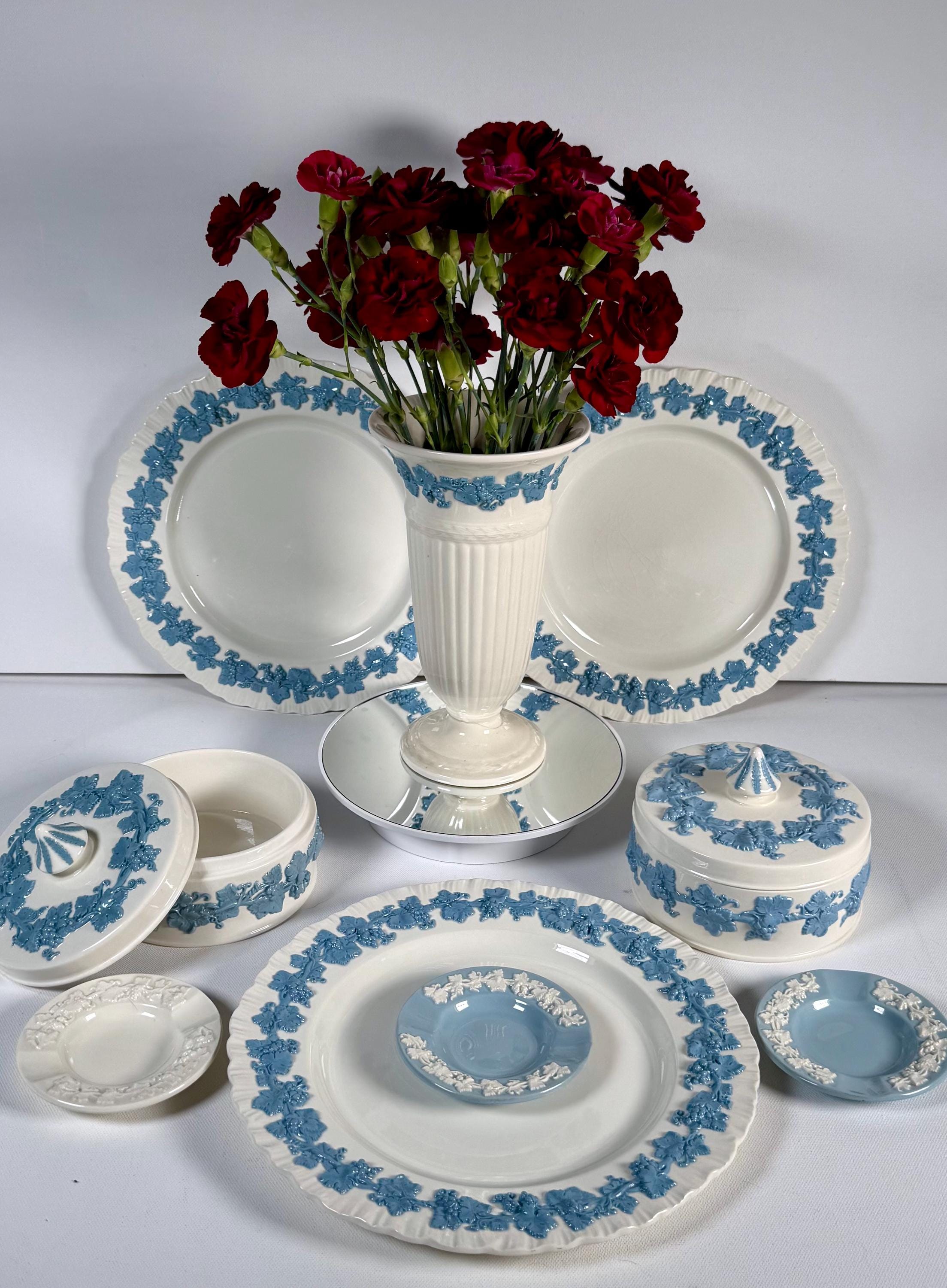 Vintage Wedgwood Queen's Ware Set – Blue Grapevine Relief, England