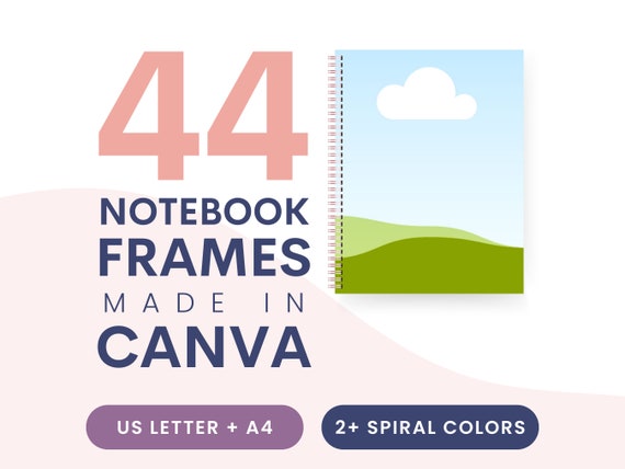 Spiral Notebook Mockup Canva Frame Planner Lead Magnet Template Opt in Canva Book Mockup Canva Frame for Digital Product KDP Template Mockup